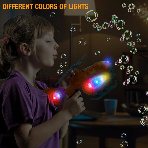 Bubble Gun Bubble Machine for Toddlers, 2000+ Bubbles Per Minute, Helicopter Bu - Picture 5 of 10